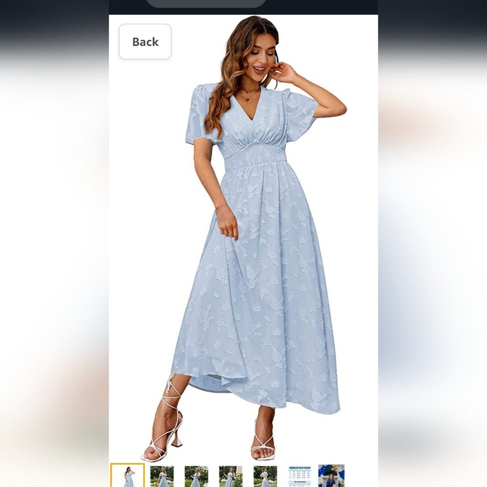 Simplee Blue Maxi Dress, Large